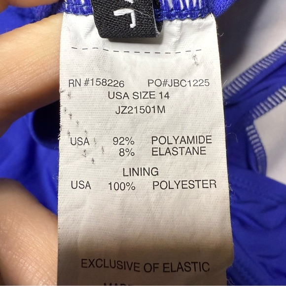 Jantzen Vibrant Royal Blue Women's One-Piece Swimsuit Size 14 GUC - Picture 5 of 5